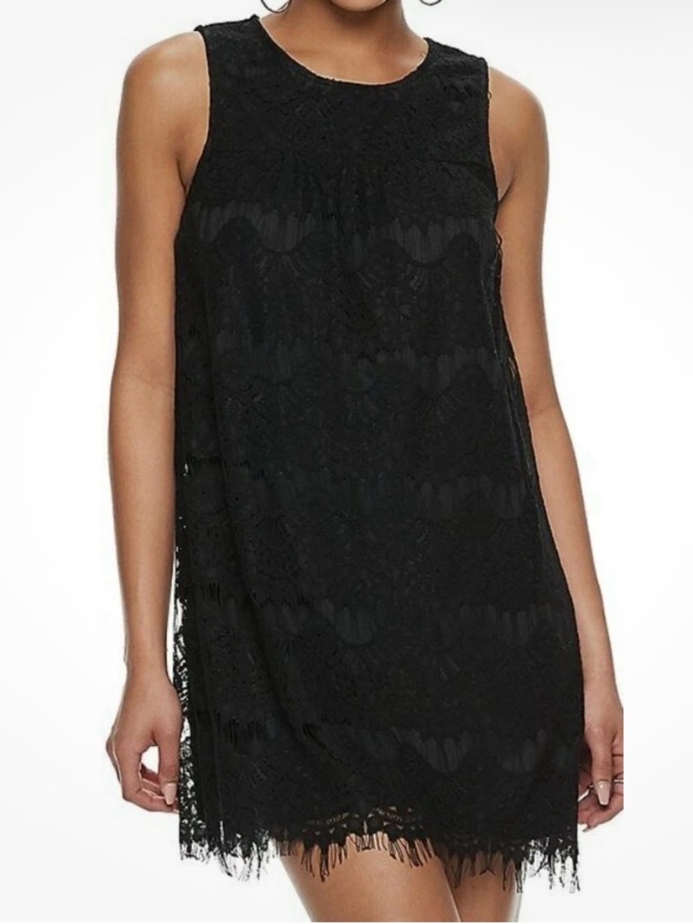 Speechless Black Lace Trim Shift Dress Size Medium